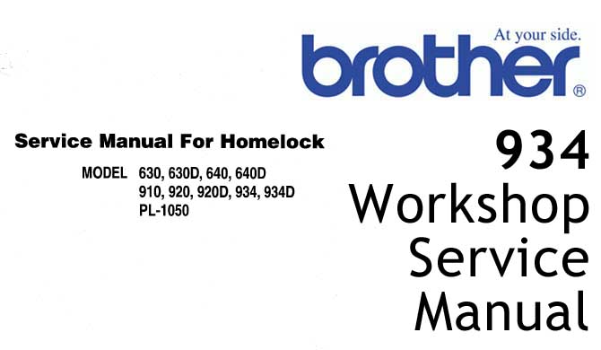 Brother 934 overlocker serger Workshop Service & Repair Manual - Click Image to Close